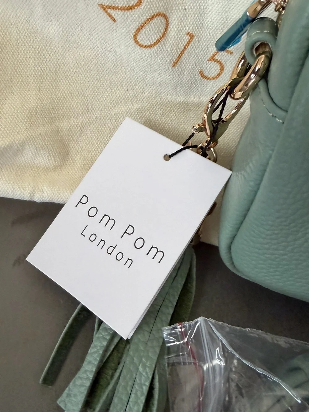 Pom Pom London Mint Green The City Mini Crossbody Bag - Picture 3 of 7